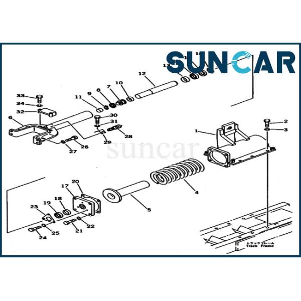 113-30-24410 Track Service Kit Adjuster Seal Kit For D31E-20 Trimming Dozer Komatsu