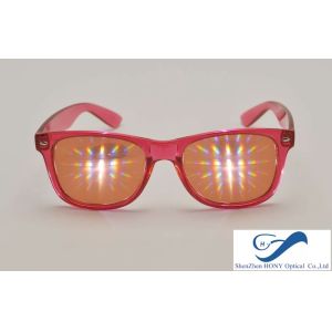 Party Plastic Frame 3D Diffraction Glasses , Durable Rainbow Prism Glasses