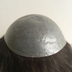 Elegant-wig top quality Indian remy hair piece super thin skin v-looped toupee