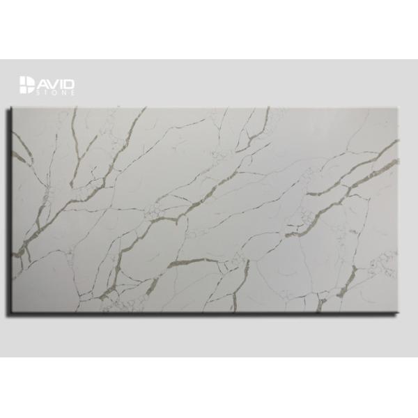 Buy White Calacatta Quartz Stone Slab 1.6x3.2m ideal for Quartz Countertops at wholesale prices
