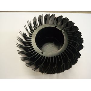 China Sun Flower Aluminium Extrusion LED Heatsink Black Hard Anodize on sale