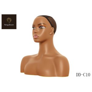 Washable Pierceable Mannequin Head Shoulders With Meticulous Makeup