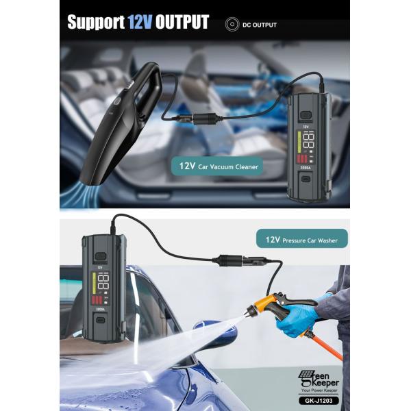 LCD Screen Function UltraSafe 12V 24V 3000A Battery Booster Pack For Car Jump Starter