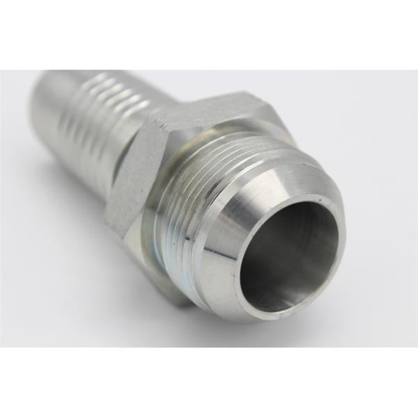 Carton Steel Npt Pipe Fittings , JIC Male 74 Degree Cone Seal In Silver Color ( 16711 )