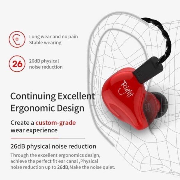 Buy Dynamic Units KZ ZS4 Exchangeable Cable Design and Professional High Fidelity In Ear Headphones at wholesale prices