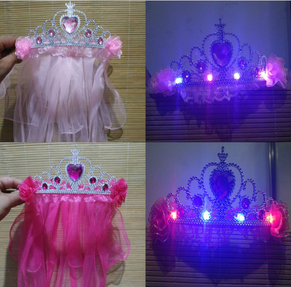 Children's crown veil garland, Korean bridal headdress, shawl wedding bridal hat, hot toys wholesale