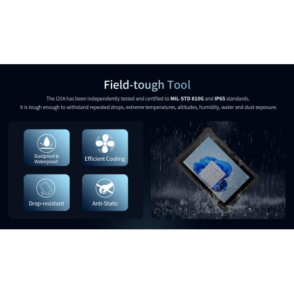 12 Inch Rugged Tablets Windows 11 With I7 CPU IP65 Waterproof 5G Connectivity