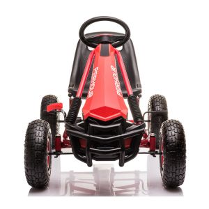 Kids 5-7 Years Red Four-Wheel Pedal Go-Kart Toy with Inflation Wheel Clutch and