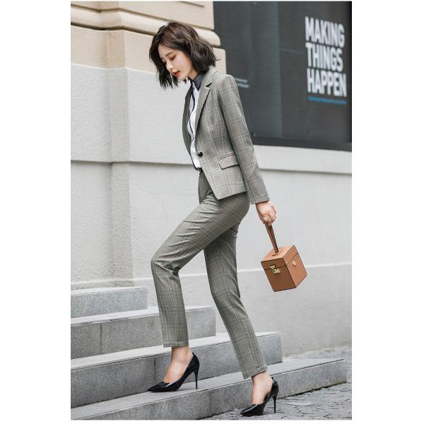 Fashion Slim Striped Suit for Women Autumn Office Lady Business Blazer Coat Plus Size Jacket
