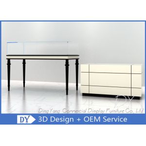 Wooden + Glass Jewelry Showcase Display , Jewellery Showroom Furniture