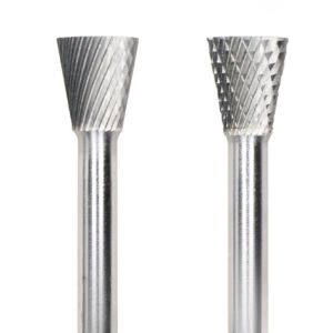 Quality Single Cut Type N Inverted Cone Carbide Burr 6mm Shank Diameter 19mm Head Diameter Machining Surface Profile of Workpiece for sale