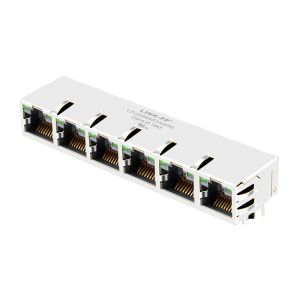 Pulse JG0-0027NL 1x6 Tab-UP 10-pin RJ45 With Internal Magnetics