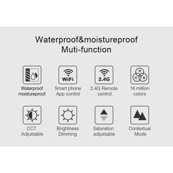 Milight Wifi IP65 Waterproof 15W RGB+CCT LED Downlight 2.4G RGB and CCT adjustable 3000k to 6000k LED Ceiling light