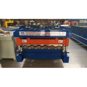China 4 Kw Hydraulic Cutter Glazed Tile Roll Forming Machine 1220mm Coil Width on sale