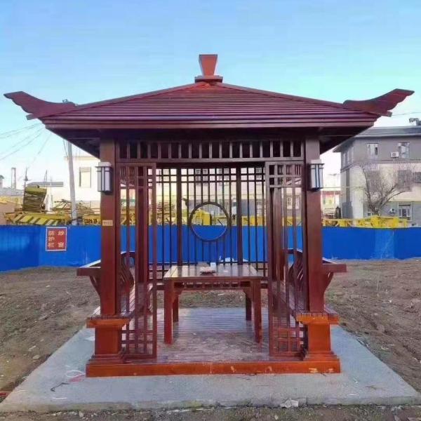 Buy Waterproof Outdoor Solid Wood Pavilion With Fence at wholesale prices