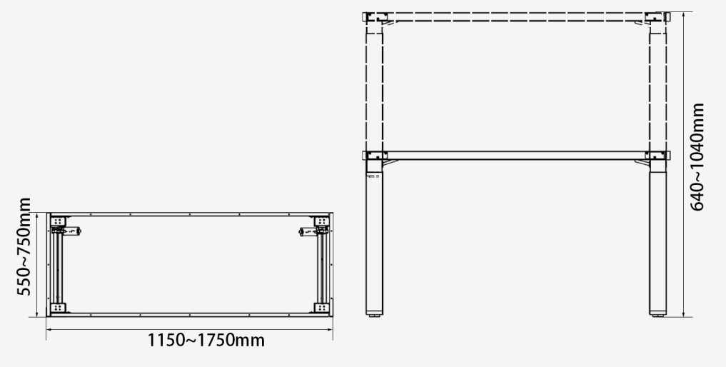 Jarshan Electric Workbench Frame showing adjustable height mechanism and sturdy construction