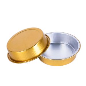 150ml Disposable Aluminum Foil Food Containers Round Colorful Mini Cupcake