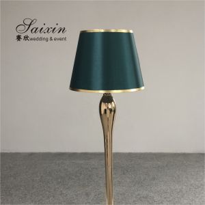 Tall Metal Flower Stand Wedding With Emerald Lamp Shade For Event Decor 100cm
