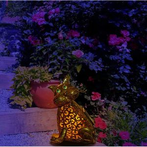 Metal 9.8 Inches 0.01W Cat Solar Garden Lights