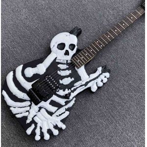 Quality Top Quality 6 Strings Bones Black Skull Electric Guitar for sale
