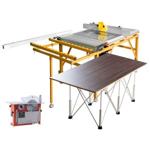 Double Blade Circular Slide Table Saw Woodworking Machinery Wood Panel 220V