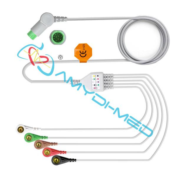Buy 5 Leads ECG EKG Cables Compatible HP ECG Monitors at wholesale prices