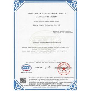 shenzhen huaxianjing display touch co.,LTD Certifications