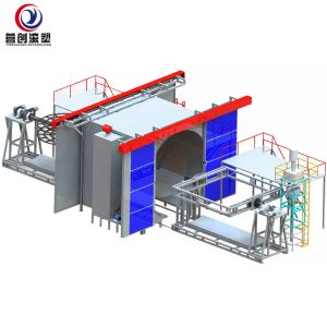 2 Carriages Rotomolding Machinery With Natural Gas / Diesel Oil Heating Methods