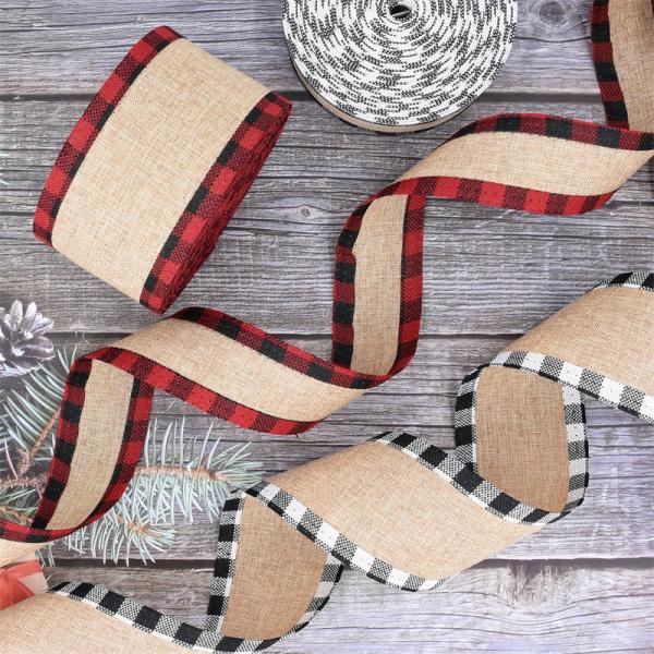 40mm & 63mm*10y Jute Lattice Ribbon Biodegradable Lattice Burlap Ribbon