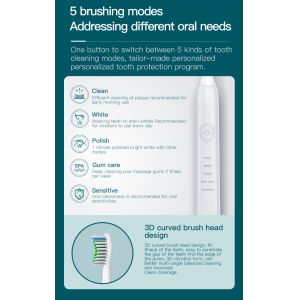 Combo Electric Toothbrush IPX4 Countertop Water Flosser Teeth Whitening 600ml
