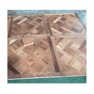 Smoked & Stained Versailles Oak Parquet Engineered Flooring,  Character Grade