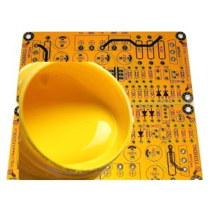 High Adaptability UV Curable Solder Mask Yellow Color With 4H Pencil Hardness