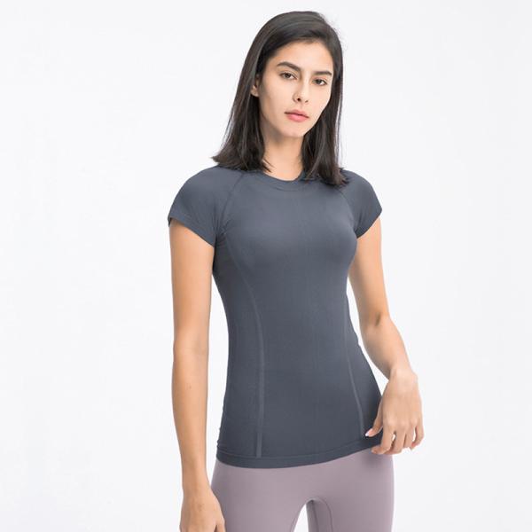 6 Colors Women's Short Sleeve Gym Tops Nylon Quick Drying Athletic Shirts