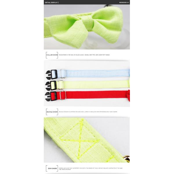 C518 Wholesale Custom Logo Luxury Hand Made New Products Pets for Dog Bamboo Hemp Bow Tie Collar Dog