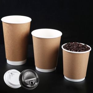 Waterproof PE Coating 16oz Double Wall Cups Food Grade Paperboard