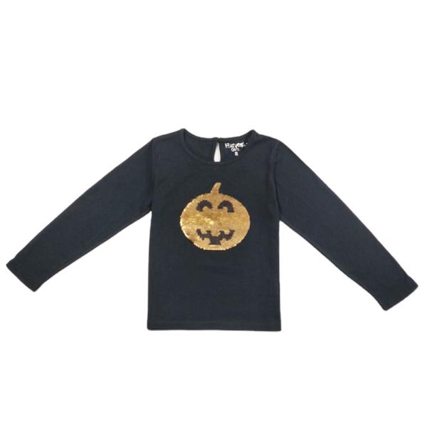 Fashion Style Children Girl Tshirt with Sequins Embroidery Application and Soft Print