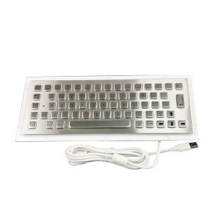 Compact Format Rugged Panelmount Metal Stainless Steel Industrial Keyboard With