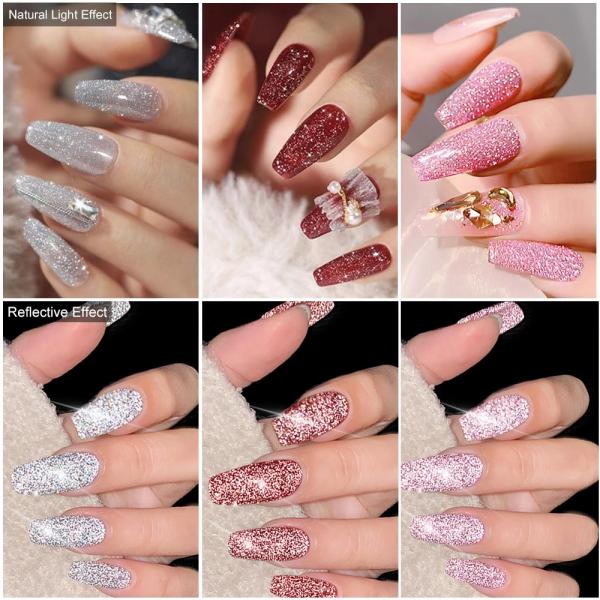 Custom 15ml Flash Shiny Disco Gel Soak Off Diamond Reflective Glitter Gel Polish Neon for Manicure Nail Art UV Nail Gel MSDS
