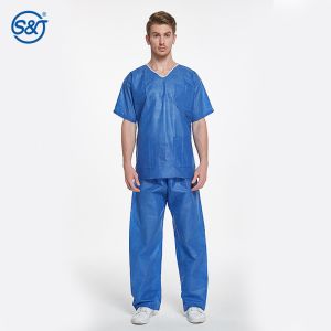 Hospital Breathable 3-layer Scrub Suits SMS Material Scrub Suites