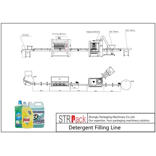 50 Bottles Per Minute Laundry Detergent Filling Machine 50 - 5000ml Filling
