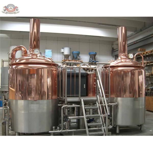 7BBL beer making machine with copper brewhouse tanks for beer production line of microbrewery