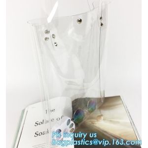 women`s PVC shoulder handbags satchel tote shopping bags, waterproof transparent