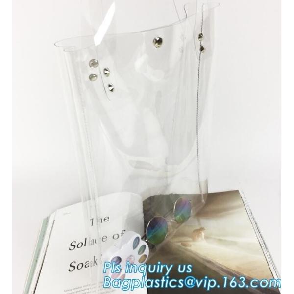 women`s PVC shoulder handbags satchel tote shopping bags, waterproof transparent