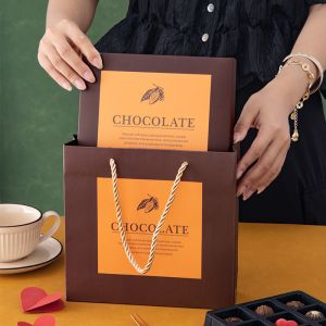 9 Grid Chocolate Truffle Box with Lid Custom Logo