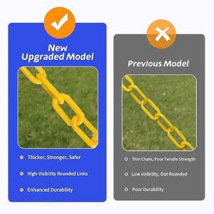 50 Feet Yellow Plastic Chain for Indoor and Outdoor Use with 100 Feet Length