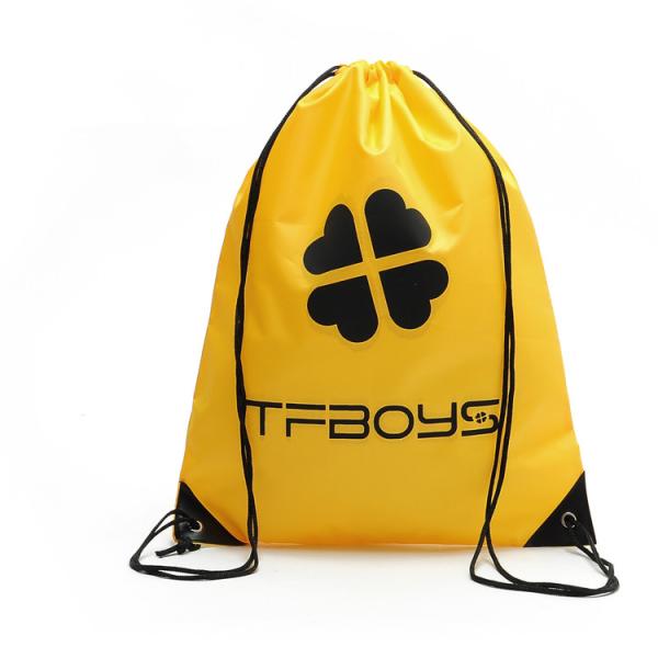 Buy Yellow Nylon 190T Drawstring Packaging Bags 10Kg Durability at wholesale prices