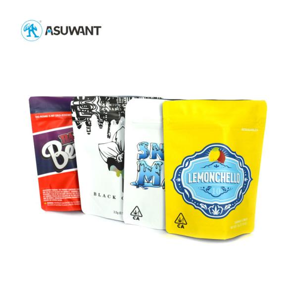 Buy Compostable Marrijuana Mylar Edible Packaging Bag Smell Proof Pouch at wholesale prices