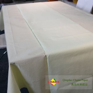 Quality Disposable White Premium Paper Tablecloths 51gsm With Plastic Table Cover for sale