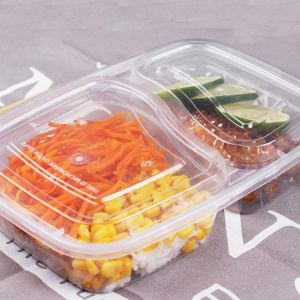 Best-selling high quality 2 compartments airtight disposable food container