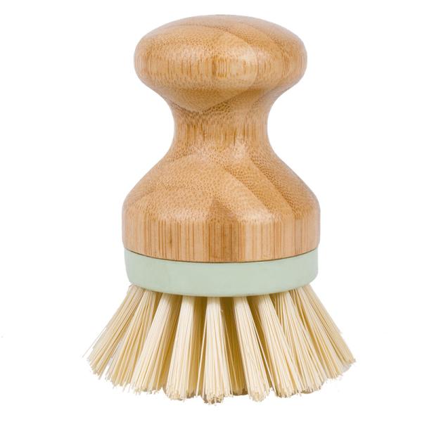 Amazon Best Selling Natural Bamboo Dish Brush For Pot, Sink Kitchen Cleaning Scrubber In Green And Grey